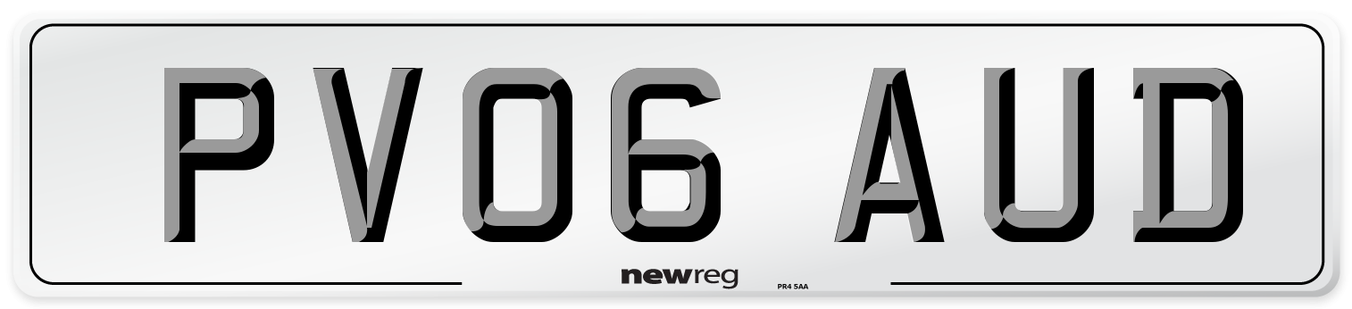 PV06 AUD Number Plate from New Reg
